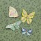 K&Company Antique Garden Dimensional Stickers - Fabric Butterfly, 8pcs